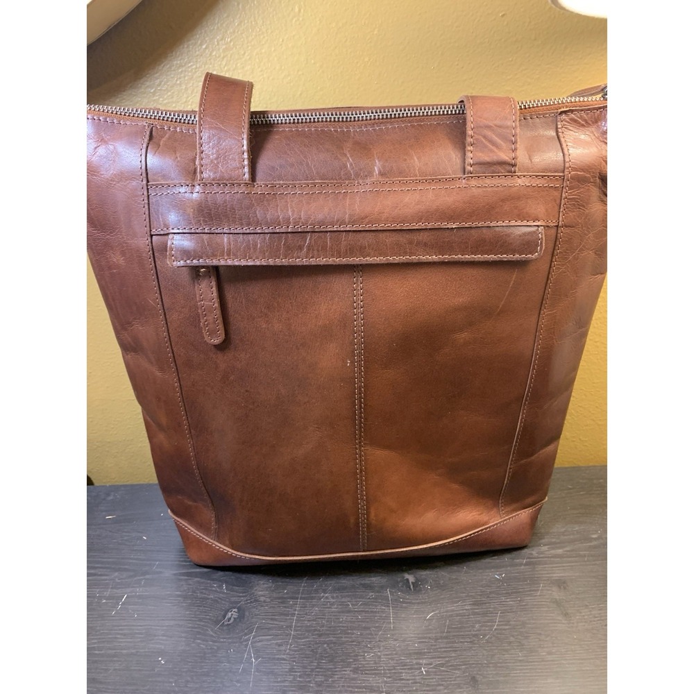 Wild West Los Angeles Cognac Brown Leather Shoulder Tote Classic Designer